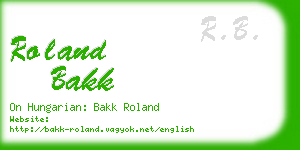 roland bakk business card